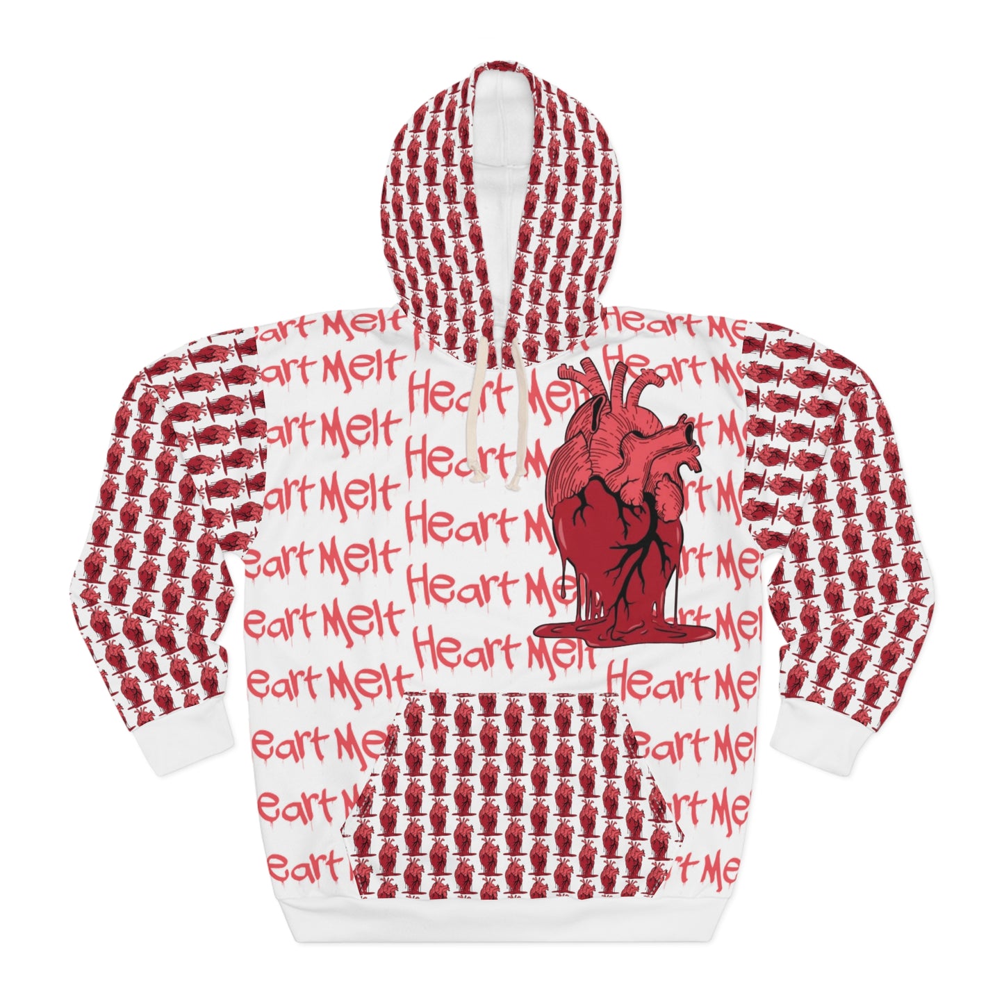 KrazyBaby425's White Heart Melt On Pocket Unisex Pullover Hoodie