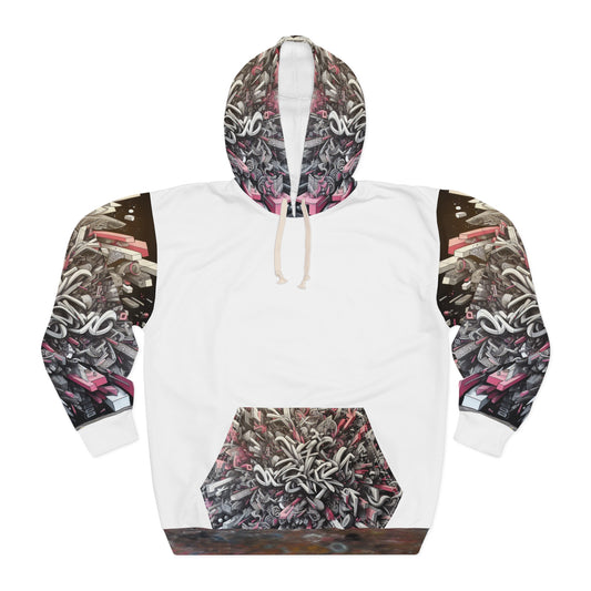 KrazyBaby425's White Inverted Graffiti Unisex Pullover Hoodie