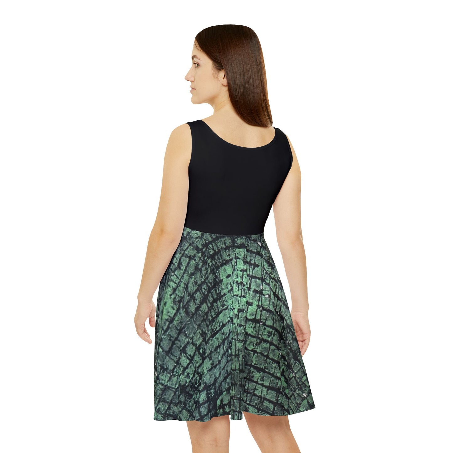 KrazyBaby425's Green Texture Women's Skater Dress