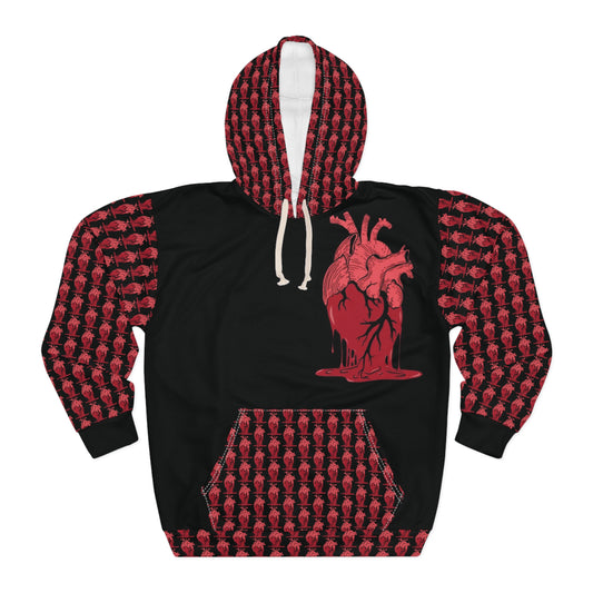 KrazyBaby425's Black Heart Melt On Pocket Unisex Pullover Hoodie